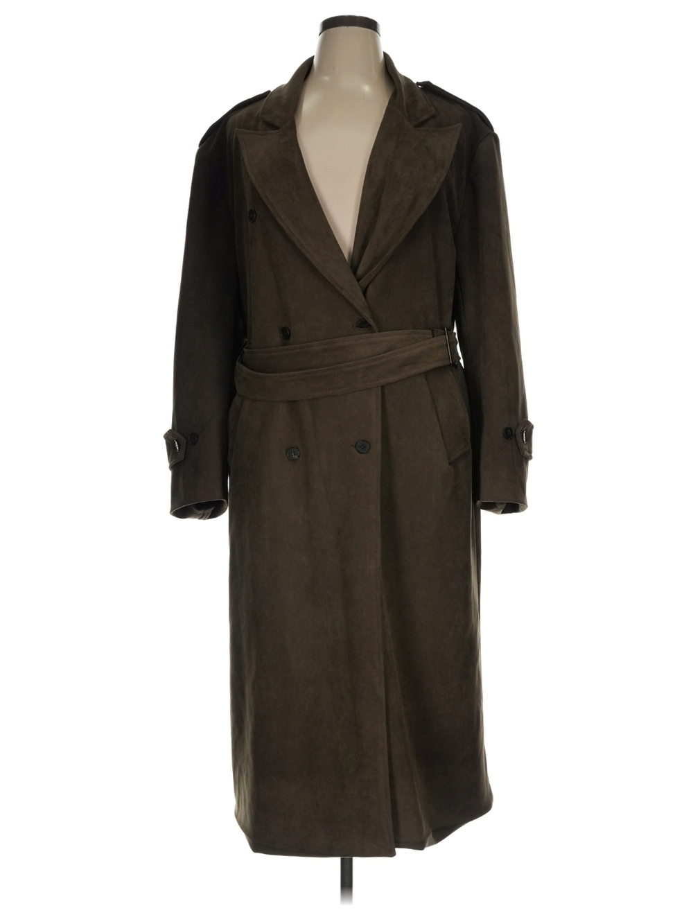 Project Wave Brown Suede Trench Coat XL (estimated)